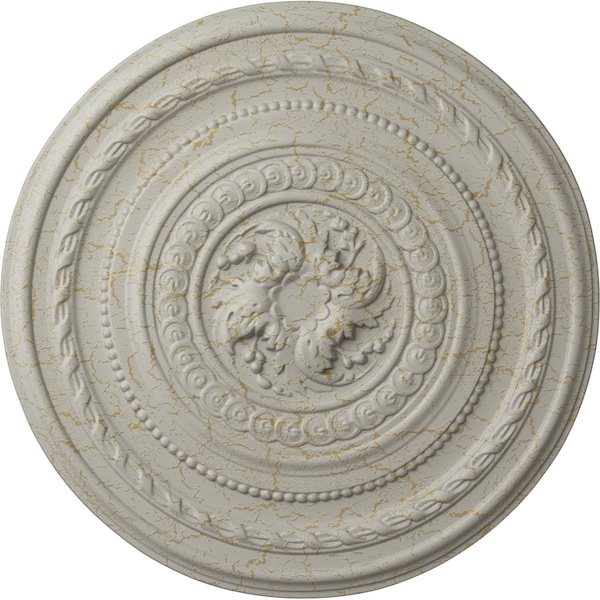 Ekena Millwork Pearl Ceiling Medallion (Fits Canopies up to 1 7/8"), 26 1/4"OD x 1 1/2"P, Pot of Cream Crackle CM26PEPCC - main